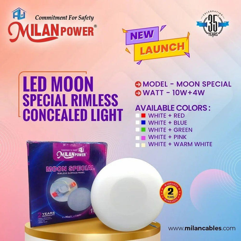 10Watt + 4Watt Concealed light Double Color RIMLESS