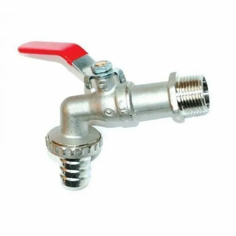 1024A Forged Brass Ball Bib Cock With Hose Union Crome Plated