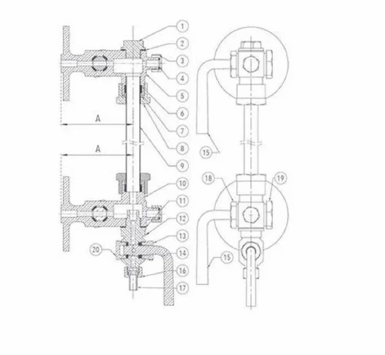 1048 ફ્લેંજ્ડ બ્રોન્ઝ એસ્બેસ્ટોસ પેક્ડ વોટર લેવલ ગેજ