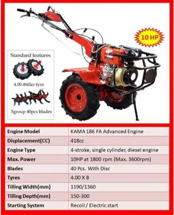 10 Hp ડીઝલ કામા પાવર ટીલર