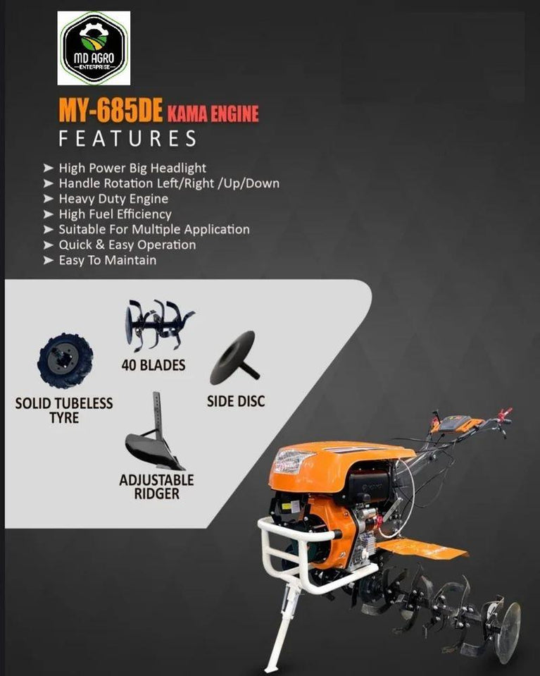 10 Hp Kama Engine Self Start With Head Light Weeder