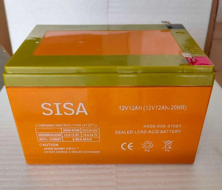 12 V 12 Ah Sisa યલો બેટરી