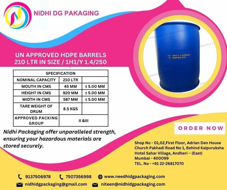 210 LTR UN APPROVED HDPE DRUM