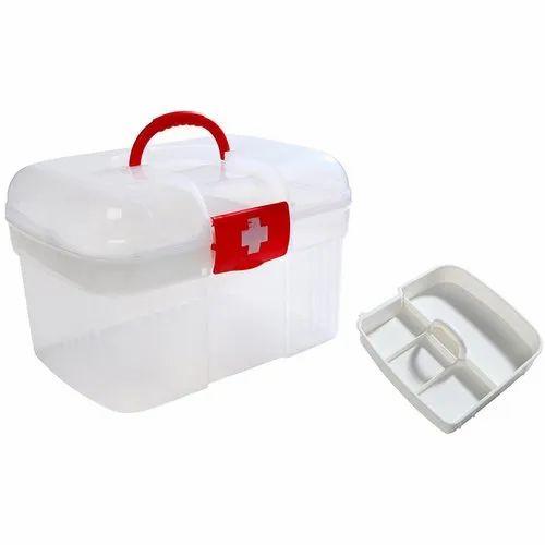 24.5x13.5x15 - Plastic Double Layers Health Care First Aid Medicine Storage Medical Box