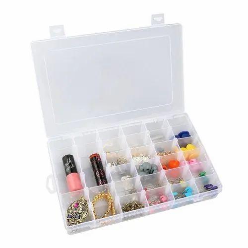 36 Grids Clear Plastic Storage Box with Adjustable Dividers Organizer