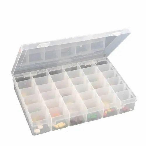 36 Grids Clear Plastic Storage Box with Adjustable Dividers Organizer