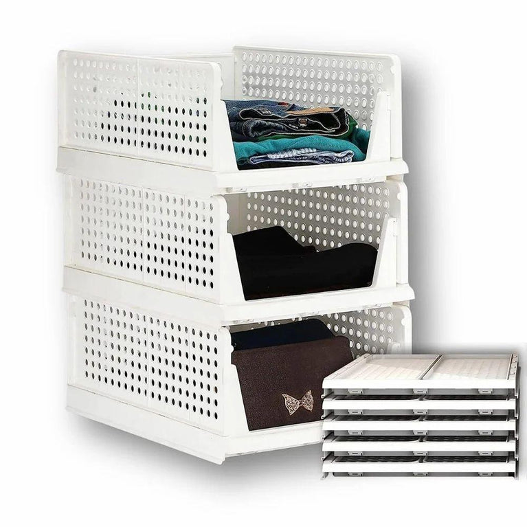 3 LAYER FOLDABLE SLIDING DRAWER - 3Pack Stackable Clothes Storage Basket Organizer