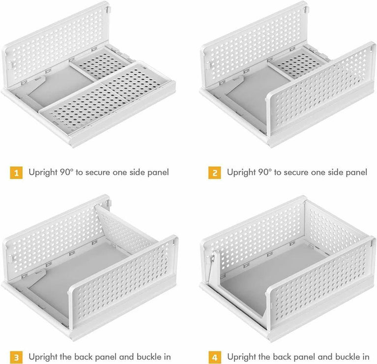 3 LAYER FOLDABLE SLIDING DRAWER - 3Pack Stackable Clothes Storage Basket Organizer