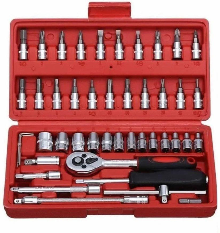 46 in 1 Pcs Tool Kit & Screwdriver and Socket Set Mechanical Repairing Tool Kit