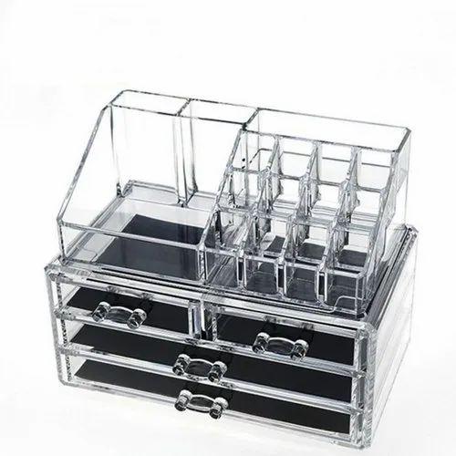 4 Drawer & 16 Compartment Plastic Cosmetic Makeup Jewellery Lipstick Box