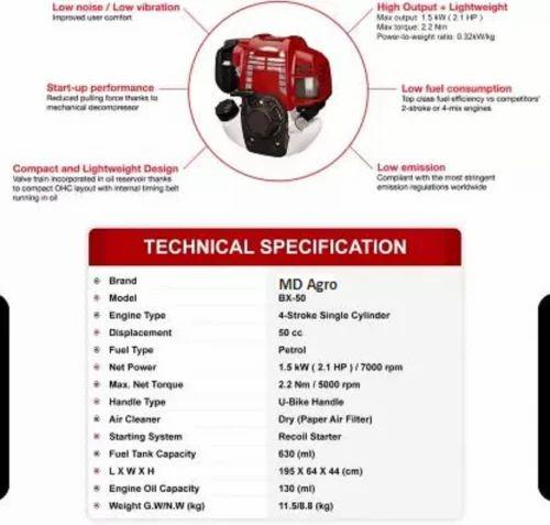 4 સ્ટ્રોક સાઇડ પેક બ્રશ કટર