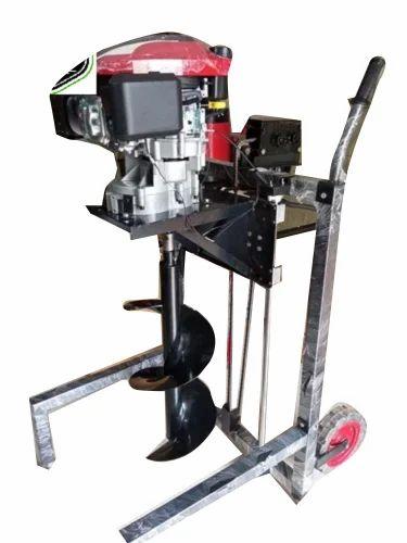 4stroke 196cc Heavy Duty Petrol Operated Earth Auger With Stand Trolley