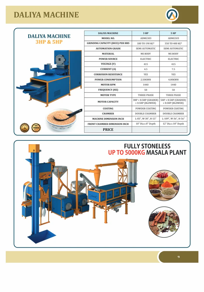 500 Kg Atta Chakki Plant