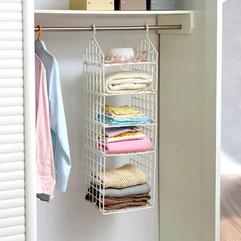 5 Layer Foldable Cloth Rack Folding Clothes Storage Racks Dormitory Closet