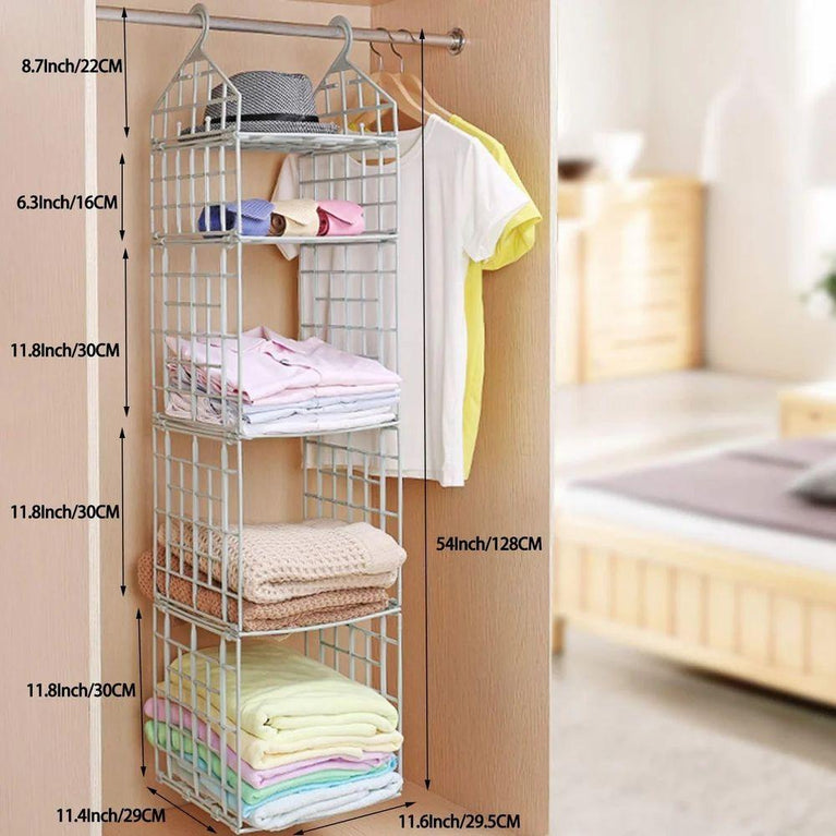 5 Layer Foldable Cloth Rack- Folding Clothes Storage Racks Dormitory Closet
