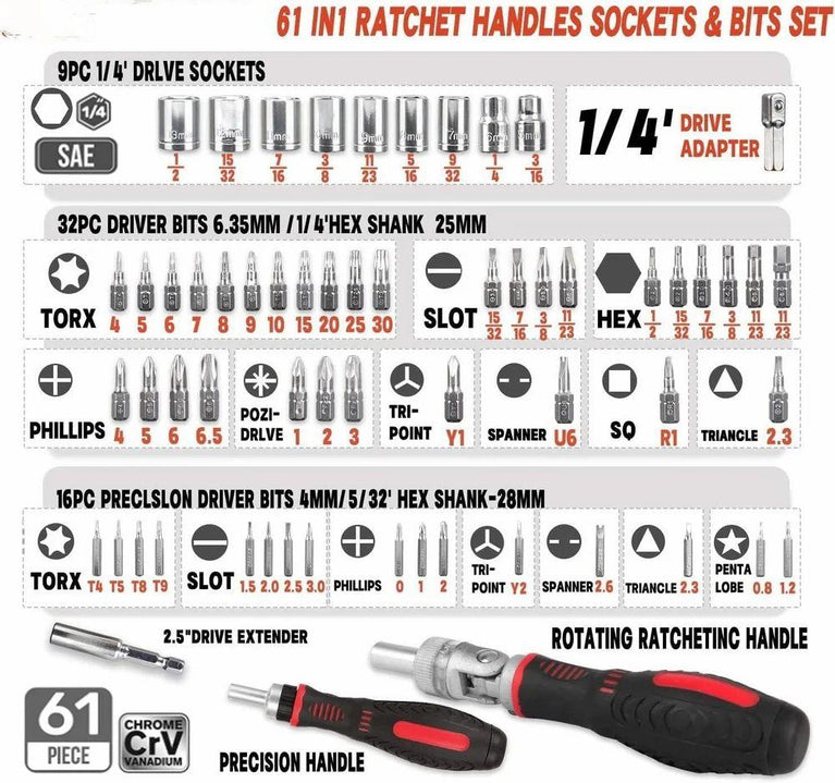 61 IN 1 SCREWDRIVER SET