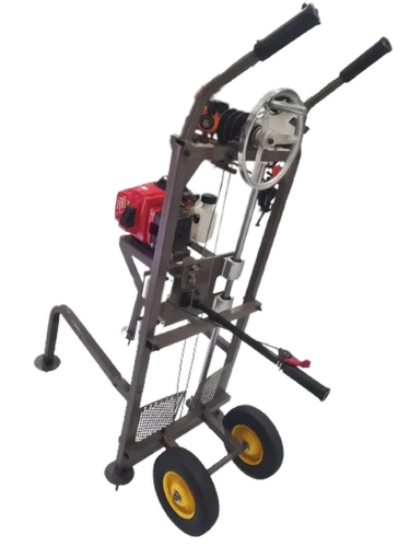 63cc Trolley Stand Petrol Earth Auger With Wheels