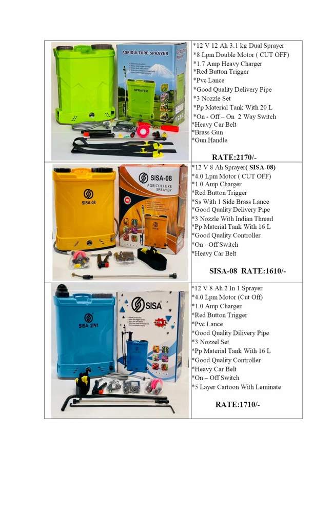 એગ્રીકલ્ચર ડબલ મોટર સ્પ્રેયર 14ah