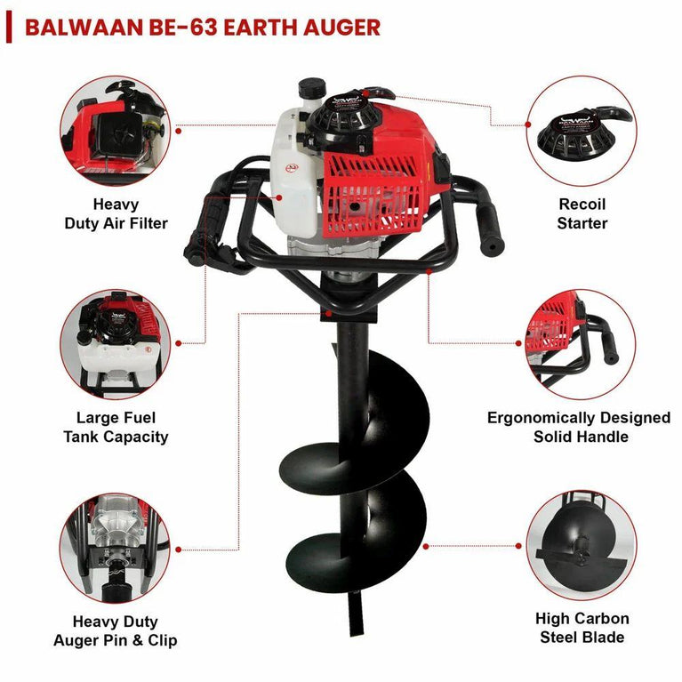 બલવાન 63cc એન્જિન સંચાલિત સોઈલ ડિગર BE-63