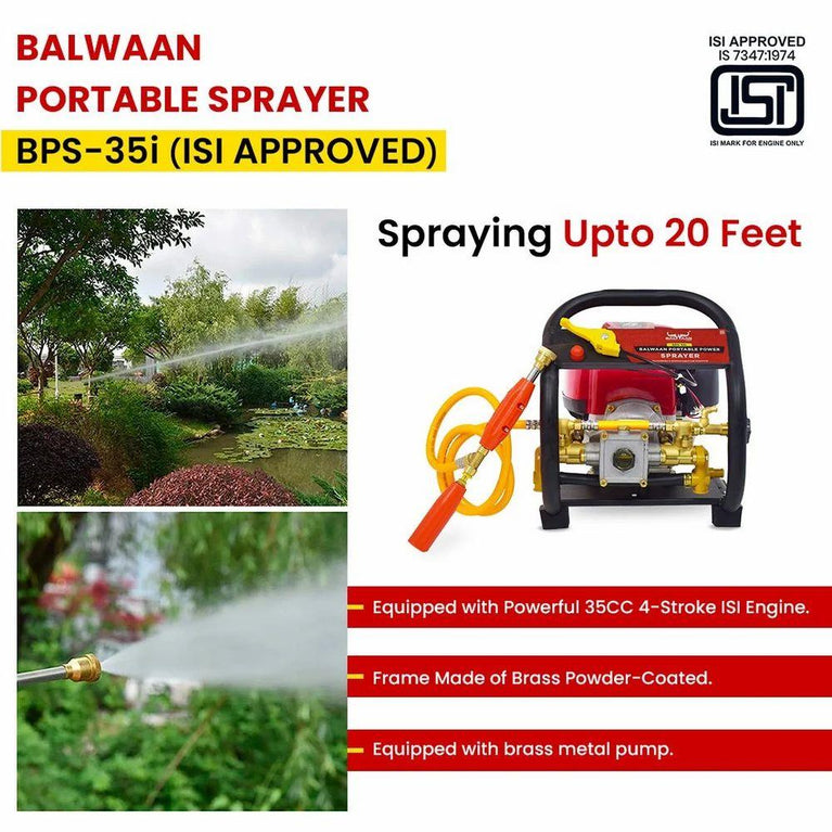 बलवान आईएसआई मार्क पोर्टेबल स्प्रेयर 25 मीटर नली पाइप के साथ BPS-35i