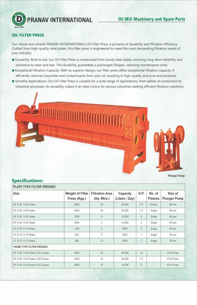 Oil Filter Press