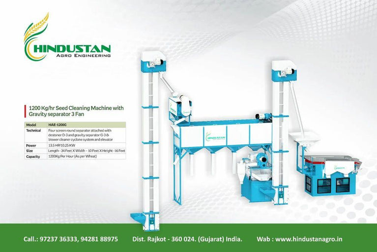 ગુરુત્વાકર્ષણ વિભાજક સાથે બીજ સફાઈ મશીન