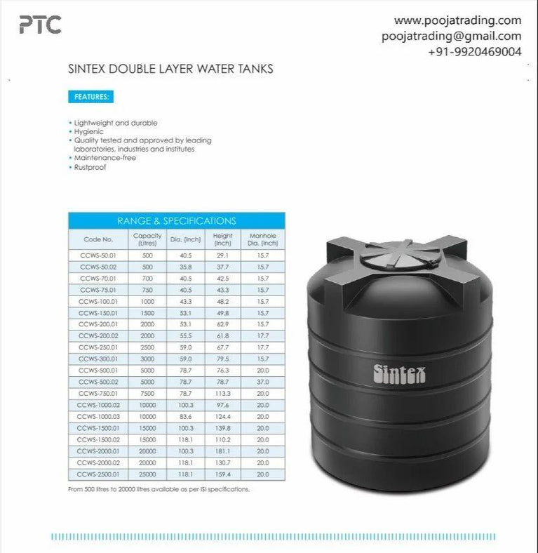 5000 Liters Sintex Water Tank
