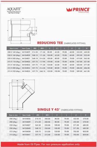 Prince Fabricated Fitting