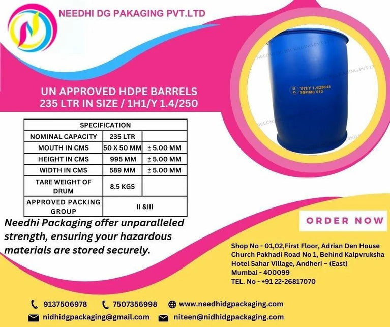 210 LTR UN APPROVED HDPE DRUM