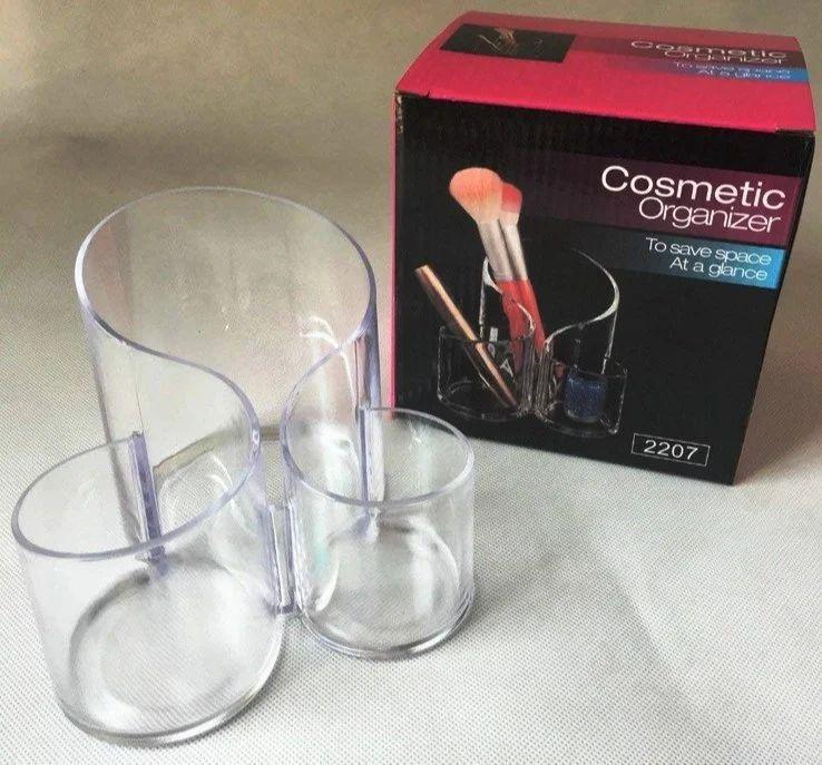 2207 - Acrylic 3 Compartment Jewelry Holder Makeup Cosmetic Organizer