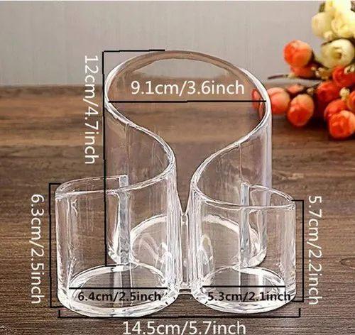 2207 - Acrylic 3 Compartment Jewelry Holder Makeup Cosmetic Organizer