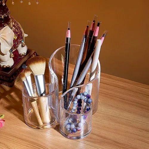 2207 - Acrylic 3 Compartment Jewelry Holder Makeup Cosmetic Organizer