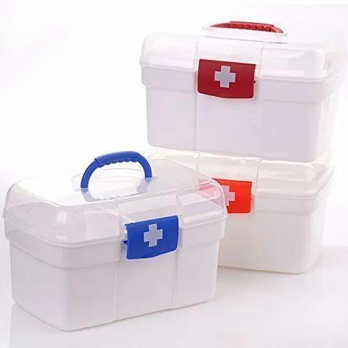 24.5x13.5x15 - Plastic Double Layers Health Care First Aid Medicine Storage Medical Box