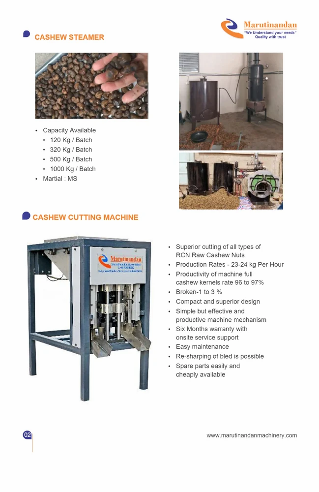 2 Blade Cashew Shelling Machine