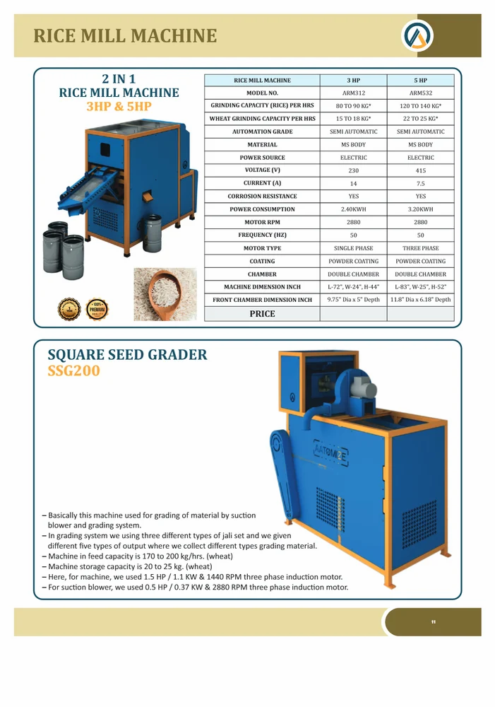 2 In 1 Rice Mill - 3HP