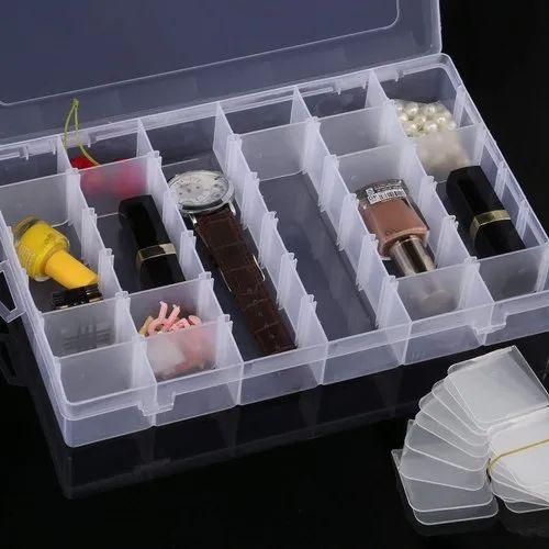 36 Grids Clear Plastic Storage Box with Adjustable Dividers Organizer