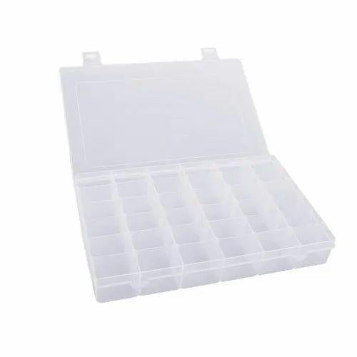 36 Grids Clear Plastic Storage Box with Adjustable Dividers Organizer