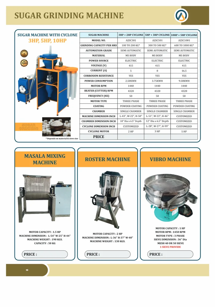 3HP Sugar Grinding Machine
