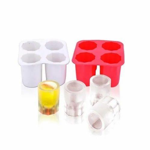 4-Cup Silicone Mold for Making Ice Glasses Iced Shots for Party Drinking Coke - Ice Glass Mold