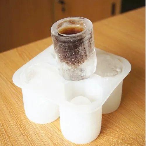 4-Cup Silicone Mold for Making Ice Glasses Iced Shots for Party Drinking Coke - Ice Glass Mold