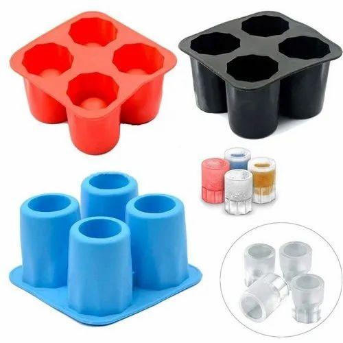 4-Cup Silicone Mold for Making Ice Glasses Iced Shots for Party Drinking Coke - Ice Glass Mold