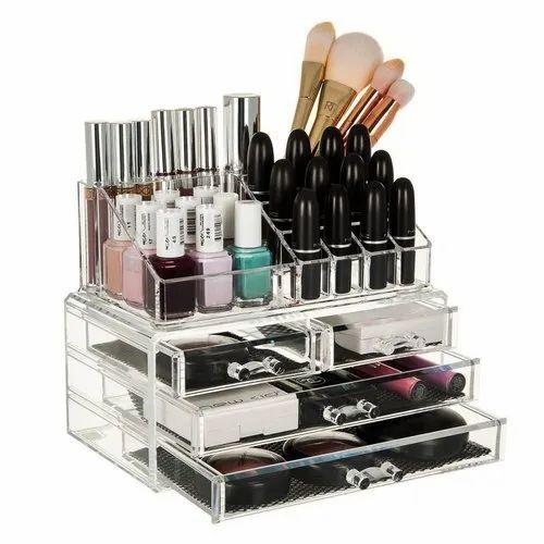 4 Drawer & 16 Compartment Plastic Cosmetic Makeup Jewellery Lipstick Box