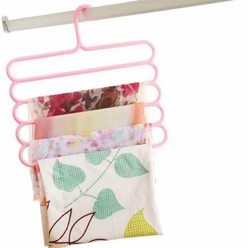 5 Layer Plastic Clothes Hanger Multifunction 5 Layer Plastic Hangers