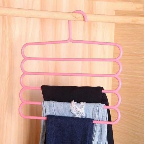 5 Layer Plastic Clothes Hanger Multifunction 5 Layer Plastic Hangers