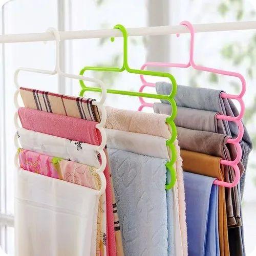5 Layer Plastic Clothes Hanger Multifunction 5 Layer Plastic Hangers