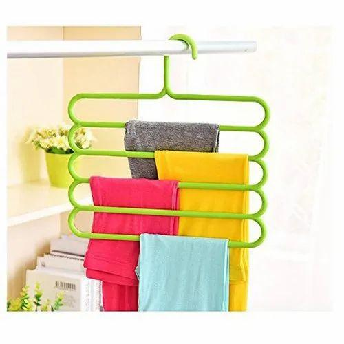5 Layer Plastic Clothes Hanger Multifunction 5 Layer Plastic Hangers