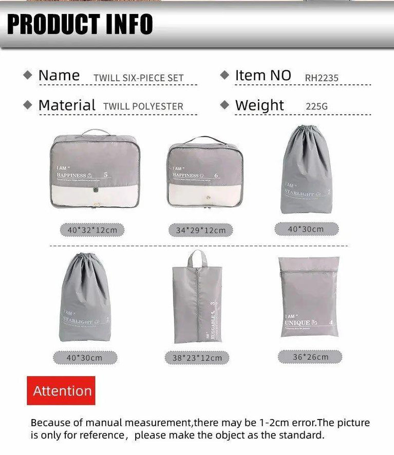 6 PCS TRAVEL STORAGE BAG