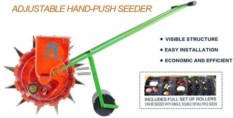 ADJUSTABLE HAND-PUSH SEEDER
