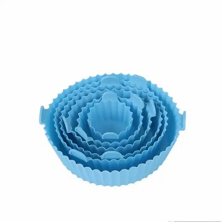 AIR FRYER SILICONE BAKING TRAY 6PCS SET - Air Fryer Silicone Pot with Handle Reusable Liner