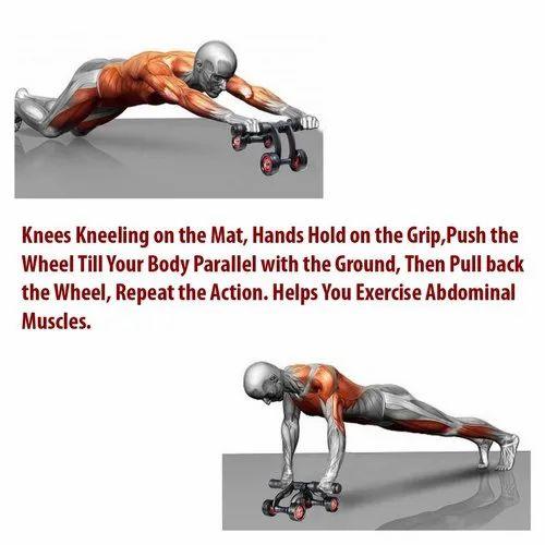 Anti Skid Four Wheel Total Body AB Roller Exerciser for Abdominal & Stomach Exercise